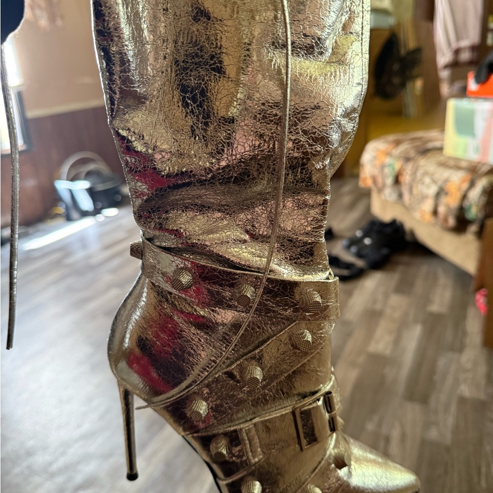 Steve Madden Gold Heeled Boots